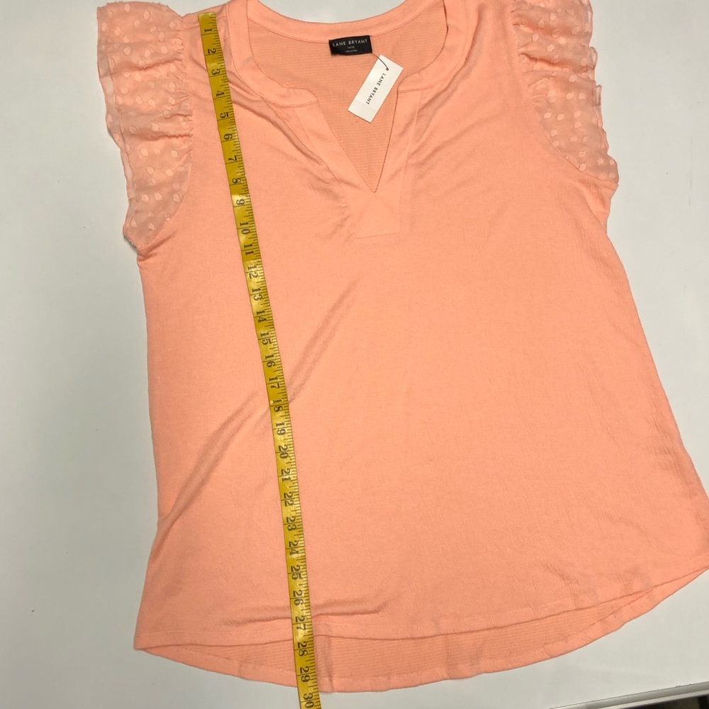 Lane Bryant coral Cap Sleeve Knit Top Size-14/16 - Picture 5 of 12